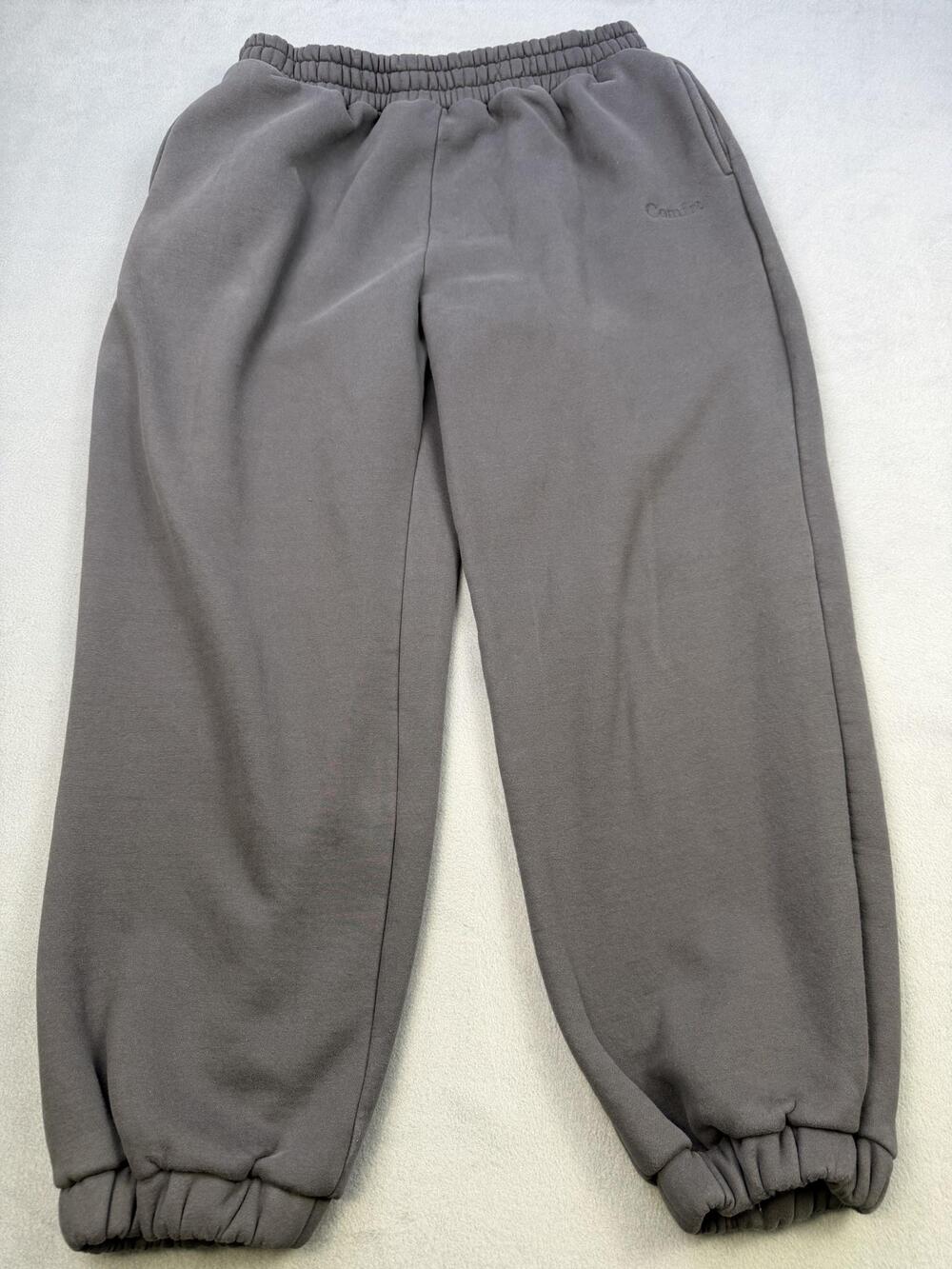 Comfrt Pants Mens 2XL Gray Fleece Sweatpants Elastic Cuff Lounge Warm Casual